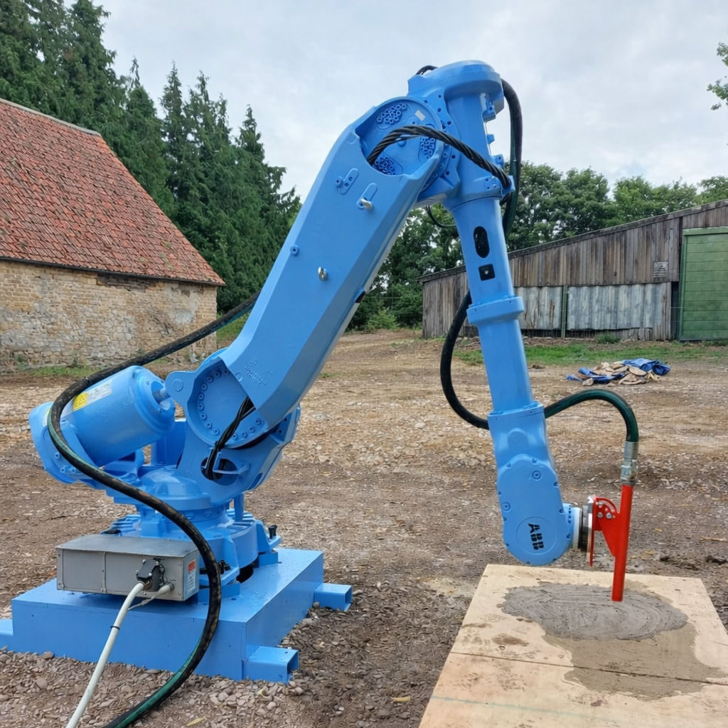 ABB-Industrieroboter auf der Pilsgate Farm