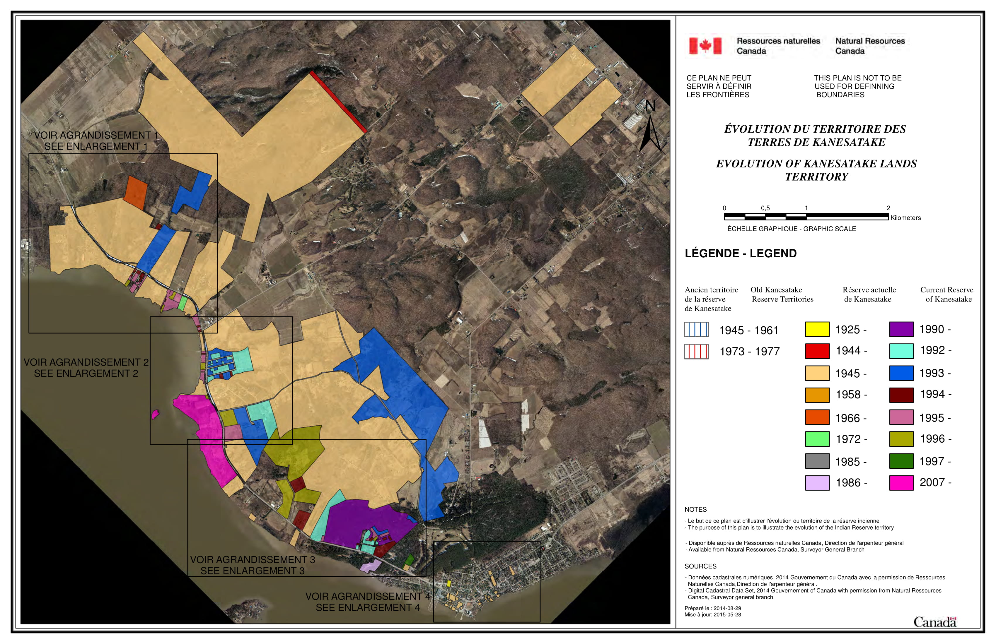 Évolution des terres de Kanesatake