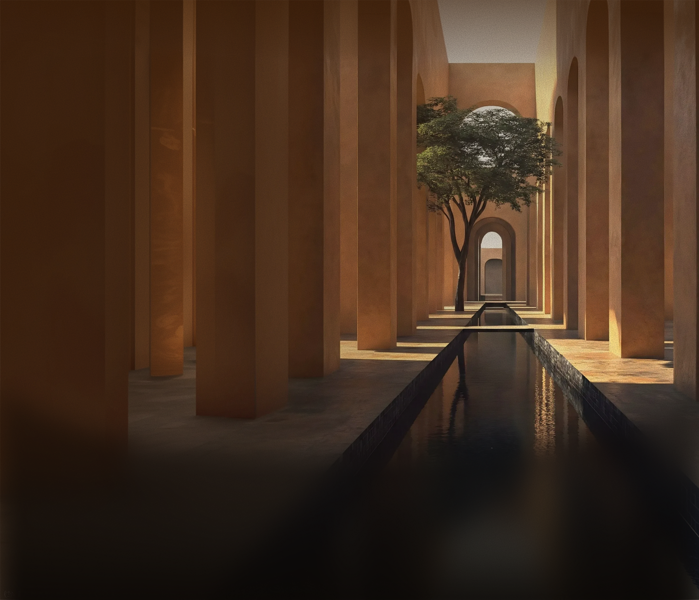 Terran Robotics — Rendering einer Adobe-Architektur